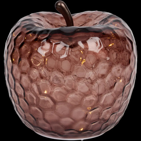 Măr Decorativ din Sticlă cu LED-uri - Iluminare Festivă și Eleganță Unică