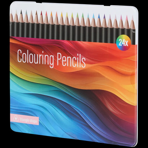 Set Profesional de Creioane Colorate - 24 Culori Vibrante, Ideal pentru Artiști și Copii