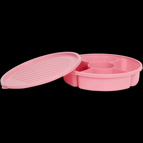 Cutie Snackbox Rotundă Premium - 5 Compartimente - Ideală pentru Gustări și Depozitare Versatilă