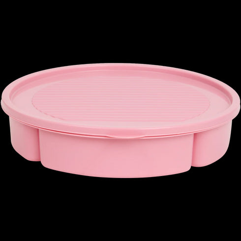 Cutie Snackbox Rotundă Premium - 5 Compartimente - Ideală pentru Gustări și Depozitare Versatilă