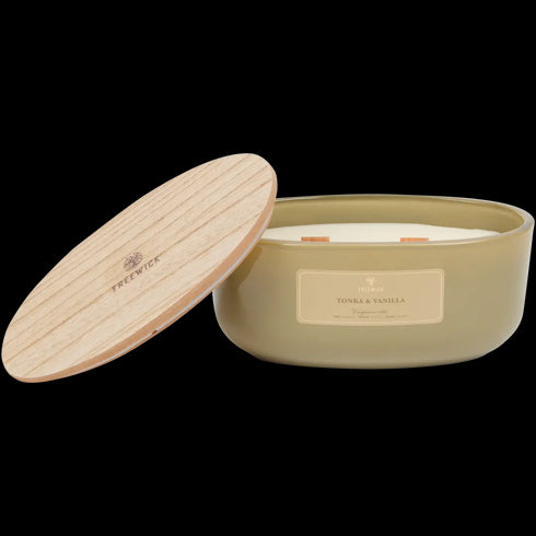 Lumânare Parfumată de Lux Treewick cu 2 Fitile din Lemn - Relaxare și Ambiantă Caldă