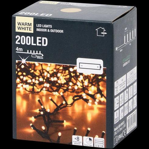 Instalație Luminoasă de Crăciun Albă Caldă cu Temporizator - Perfectă pentru Atmosfera Festivă!