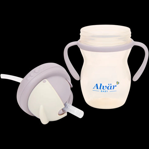 Pahar Alvär - Băuturi Sănătoase pentru Copii - 275ml, BPA Free, cu Pâi