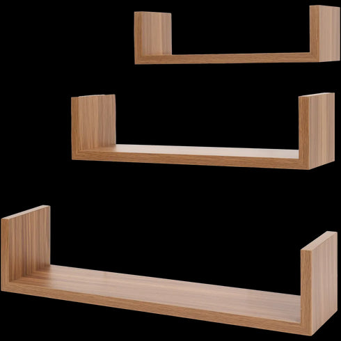 Set 3 Rafturi de Perete din Bambus - Design Modern și Ecologic