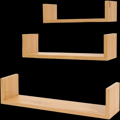 Set 3 Rafturi de Perete din Bambus - Design Modern și Ecologic