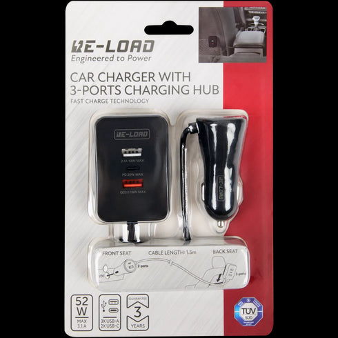 Încărcător Auto Rapid Re-load: Putere Maximă pentru Dispozitivele Tale în Mișcare - 5 Porturi USB (3xUSB-A, 2xUSB-C) + Încărcare Super-Rapidă