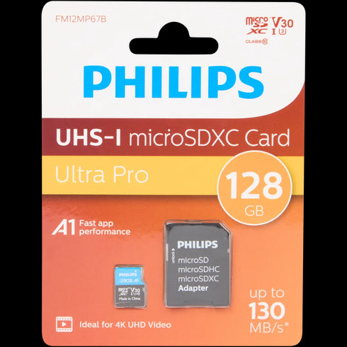 Card Micro-SD Philips de 128GB - Performanță Rapidă și Fiabilitate pentru Toate Dispozitivele Tale