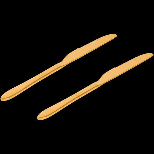 Cuțite de Masă Premium Aurii - Set de 2 Bucăți pentru o Experiență Culinară Elegantă