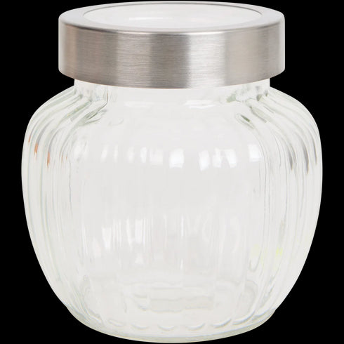 Recipient Elegant cu Capac Ambition - Sticlă Rezistentă și Design Striat