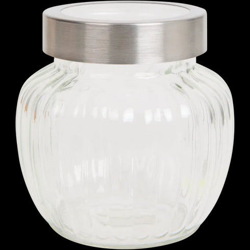 Recipient Elegant cu Capac Ambition - Sticlă Rezistentă și Design Striat