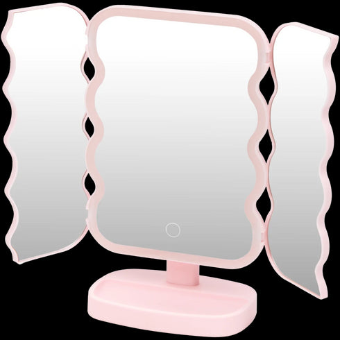 Oglindă de Machiaj Profesională Iluminată - Luminozitate Reglabilă și Design Pliabil