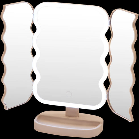 Oglindă de Machiaj Profesională Iluminată - Luminozitate Reglabilă și Design Pliabil