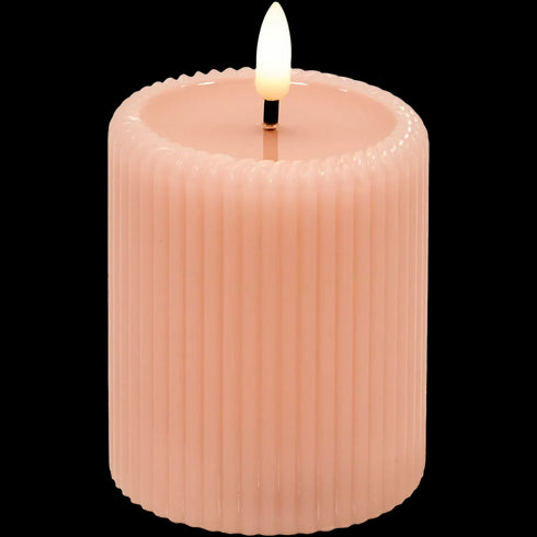 Lumânare LED Decorativă cu Relief Ondulat și Timer - Iluminat Ambiental Sigur și Eficient