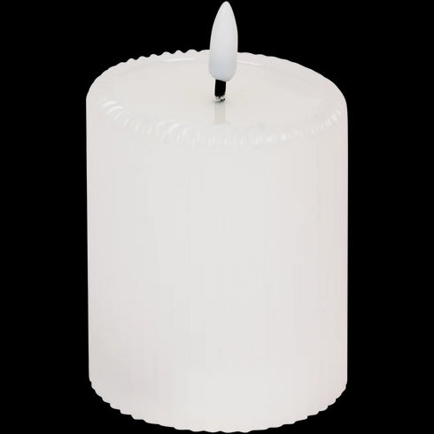 Lumânare LED Decorativă cu Relief Ondulat și Timer - Iluminat Ambiental Sigur și Eficient