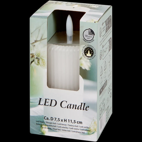 Lumânare LED Decorativă cu Relief Ondulat și Timer - Iluminat Ambiental Sigur și Eficient