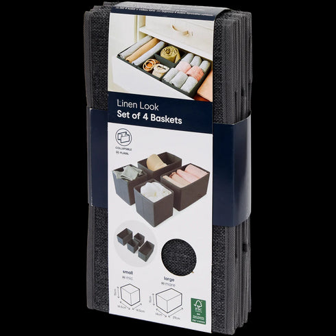 Set de 4 Coșuri de Depozitare Elegante - Soluția Ideală pentru Organizarea Casei Tale