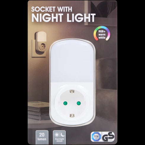 Ștecher Adaptor Inteligent cu Lumină de Veghe - Iluminare Ambientală Personalizată
