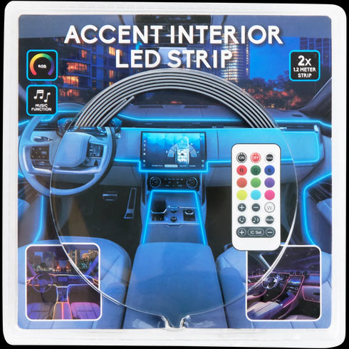 Bandă LED Ambientală Auto C&C - Iluminat Interior Premium cu Muzică și Control prin Telecomandă