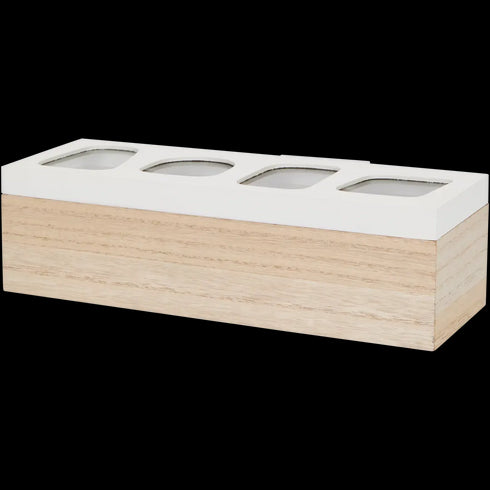 Cutie de Depozitare Elegantă din Lemn Certificat FSC® cu 4 Compartimente - Soluția Perfectă pentru Organizare