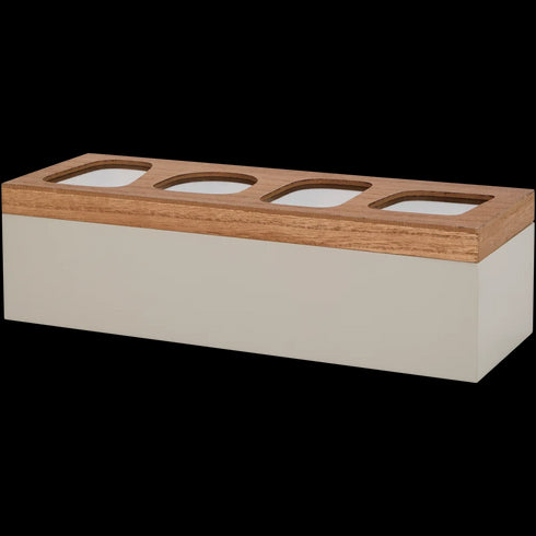 Cutie de Depozitare Elegantă din Lemn Certificat FSC® cu 4 Compartimente - Soluția Perfectă pentru Organizare