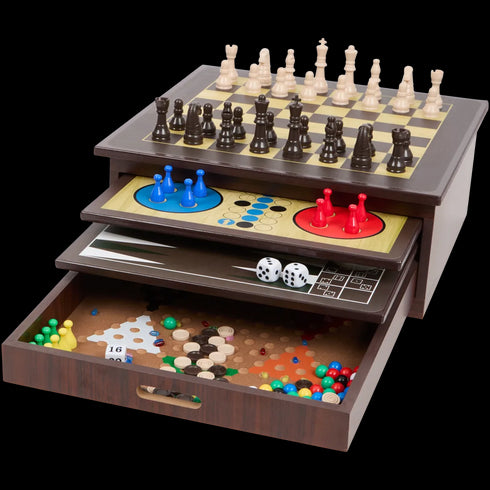 Jocuri de masă din lemn 10 în 1