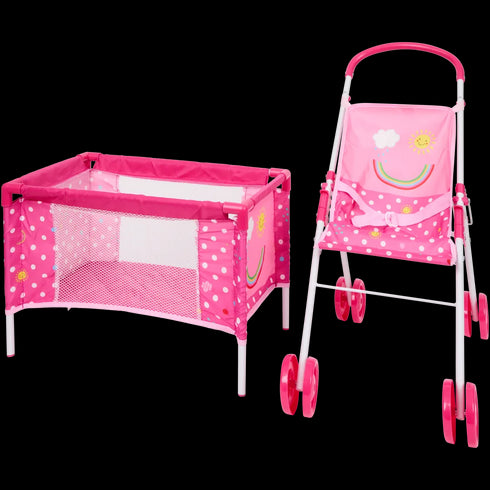 Cărucior și pătuț pentru păpuși Dolly Star