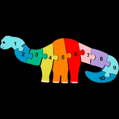 Puzzle din Lemn Mini Matters - Numărătoare și Forme de Animale - Educațional și Ecologic