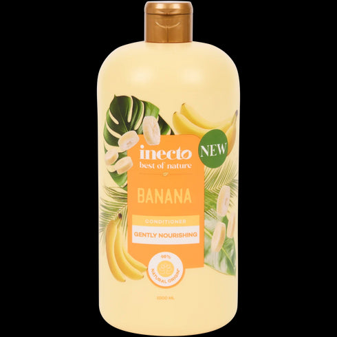 Balsam de Păr Inecto cu Esență de Banane - Hidratare Intensă 1L (98% Ingrediente Naturale)