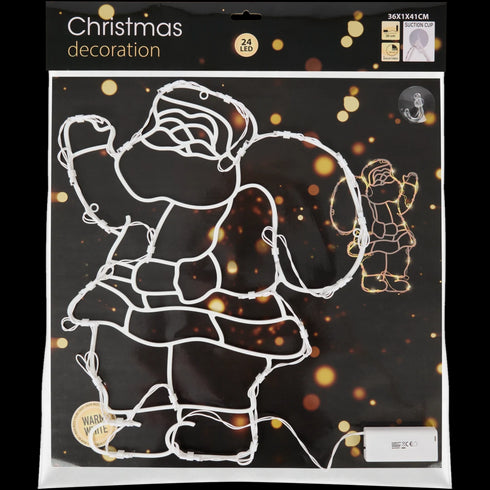 Decoratiune Luminoasa de Craciun, 24 LED-uri, cu Temporizator - DailyPlus Partner