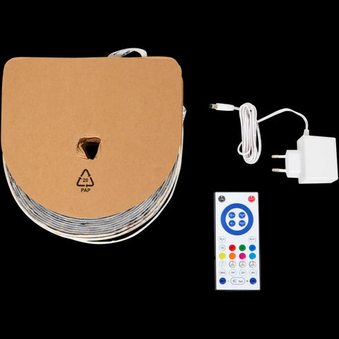 Bandă LED Eurodomest - Iluminat Ambiental RGBW, 30 metri, 1400 lumeni - Control prin Telecomandă