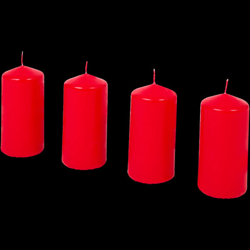 Set de 4 Lumânări Cilindrice Elegante - Flacăra Perfectă pentru Decorul Tău