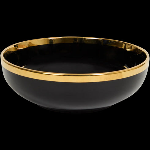 Bol de Salată Elegant cu Accente Aurii - Perfect pentru Servirea Festivă