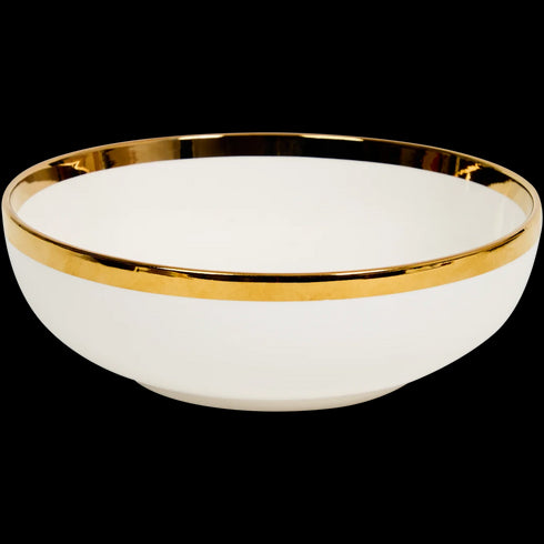 Bol de Salată Elegant cu Accente Aurii - Perfect pentru Servirea Festivă