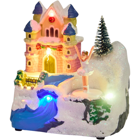 Căsuță de Crăciun Luminoasă cu LED și Elemente Mobile - Creează Magia Sărbătorilor!