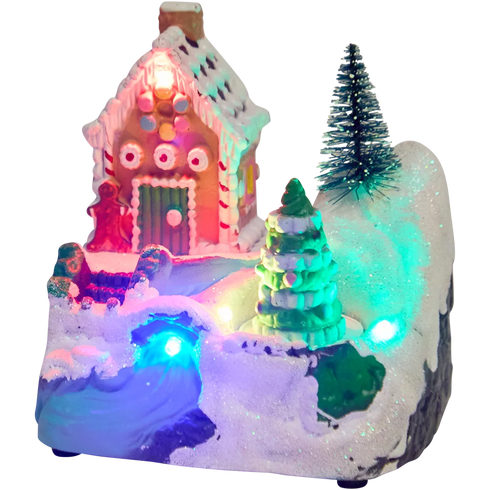 Căsuță de Crăciun Luminoasă cu LED și Elemente Mobile - Creează Magia Sărbătorilor!