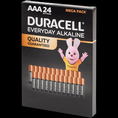 Baterii Alcaline Duracell AAA - Pachet Mega 24 Bucăți