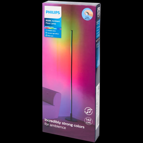 Lampă de Podea Philips RGBIC Ambient - Iluminat Dinamic și Sincronizare Muzicală (140 cm)