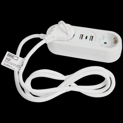 Multipriză Emos: Soluția Ideală pentru Încărcare Rapidă și Organizare - 4 Prize + USB (A+C)