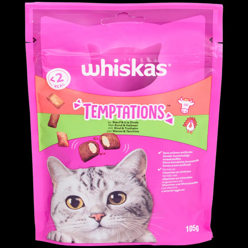 Gustări Delicioase Whiskas pentru Pisici: Vită și Curcan - Oferta Specială!