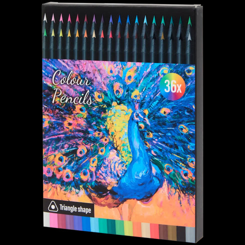 Set Profesional de Creioane Colorate Triunghiulare - 36 Culori Vibrante - Calitate Superioară