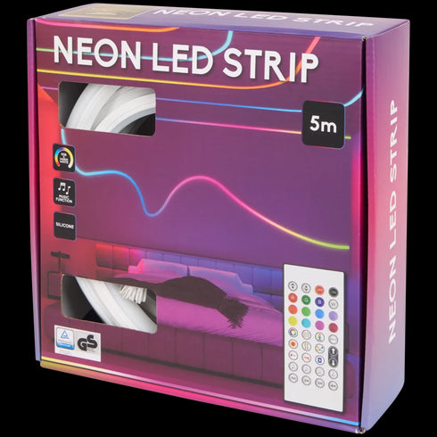 Bandă LED Neon Flex RGB - Iluminat Inteligent pentru Casă și Petreceri (5m)