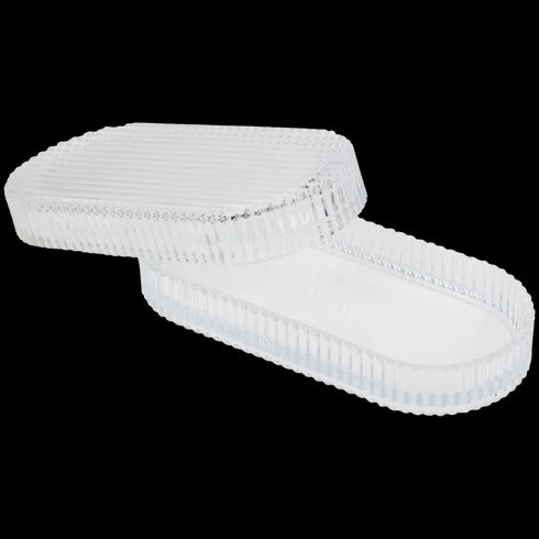 Bombonieră Elegantă din Sticlă - Perfectă pentru Dulciuri și Prăjituri - Design Clasic Oval