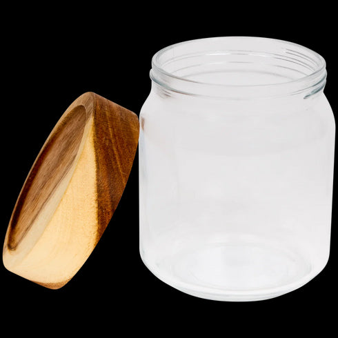 Recipient de Depozitare Elegant cu Capac din Lemn de Salcâm - Soluția Perfectă pentru Bucătăria Ta