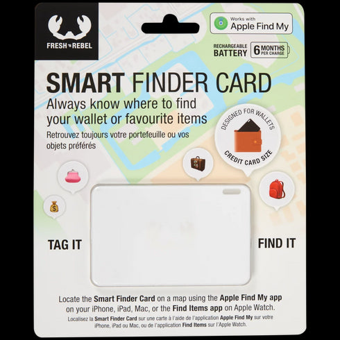Card Smart Finder Fresh 'n Rebel - Localizator GPS Subțire pentru Portofel, Rezistent la Apă, Culori Diverse - Produs în România