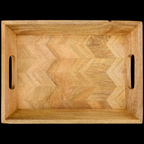 Tavă de Servire Elegantă din Lemn de Mango - Model Zigzag - Adaugă Stil Mesei Tale