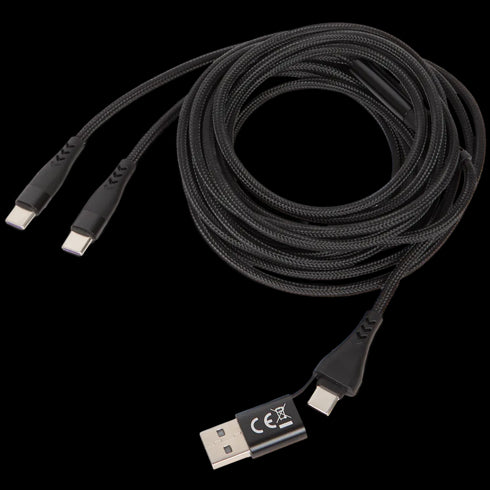 Cablu de Încărcare Dublu Battletron USB-C 2.5m - Performanță Maximă!