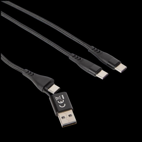 Cablu de Încărcare Dublu Battletron USB-C 2.5m - Performanță Maximă!