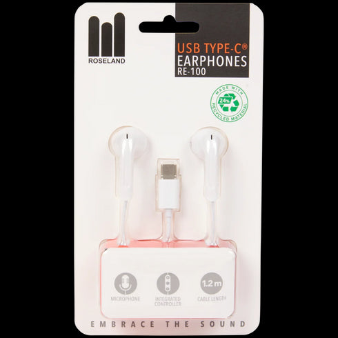 Căști In-ear Roseland cu USB-C - Sunet Clar și Microfon Integrat