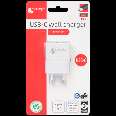 Încărcător de perete Sologic USB-C: Reîncărcare Rapidă și Ecologică