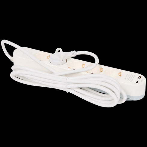 Prelungitor Pro-max cu 5 Prize și 2 Porturi USB - Soluția Ideală pentru Casa Ta